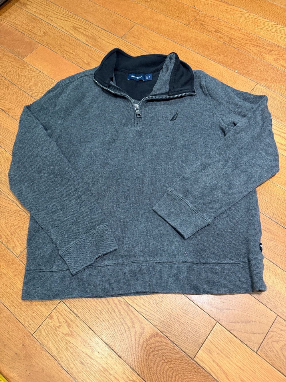 Nautica Men’s Dark Charcoal Gray Half-Zip Sweater